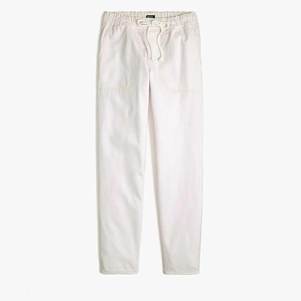 NWT j. Crew white drawstring jean size PETITE LARGE